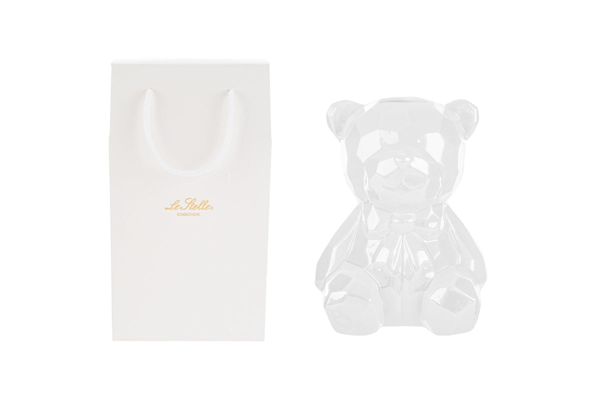 Salvadanaio orsetto porcellana bianco