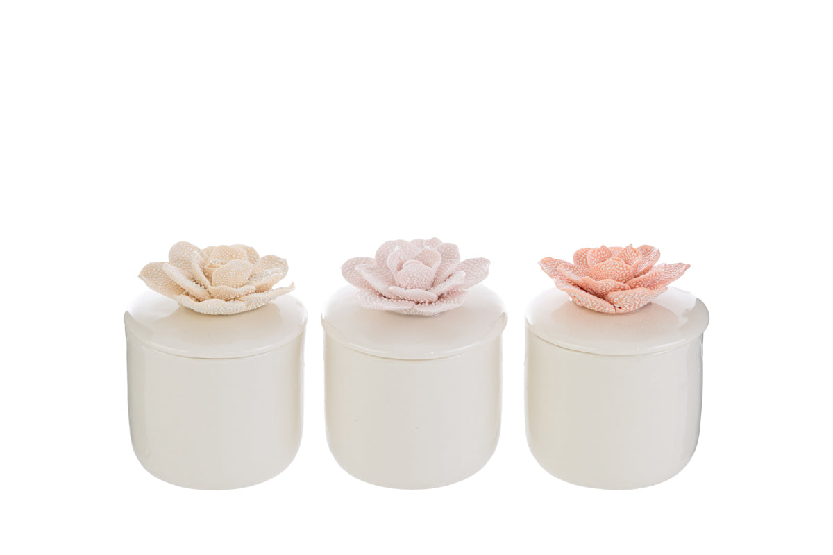 Candela scatola fiore porcellana