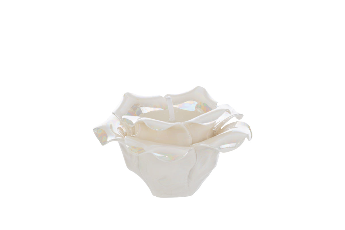 Candela rosa porcellana bianca piccola