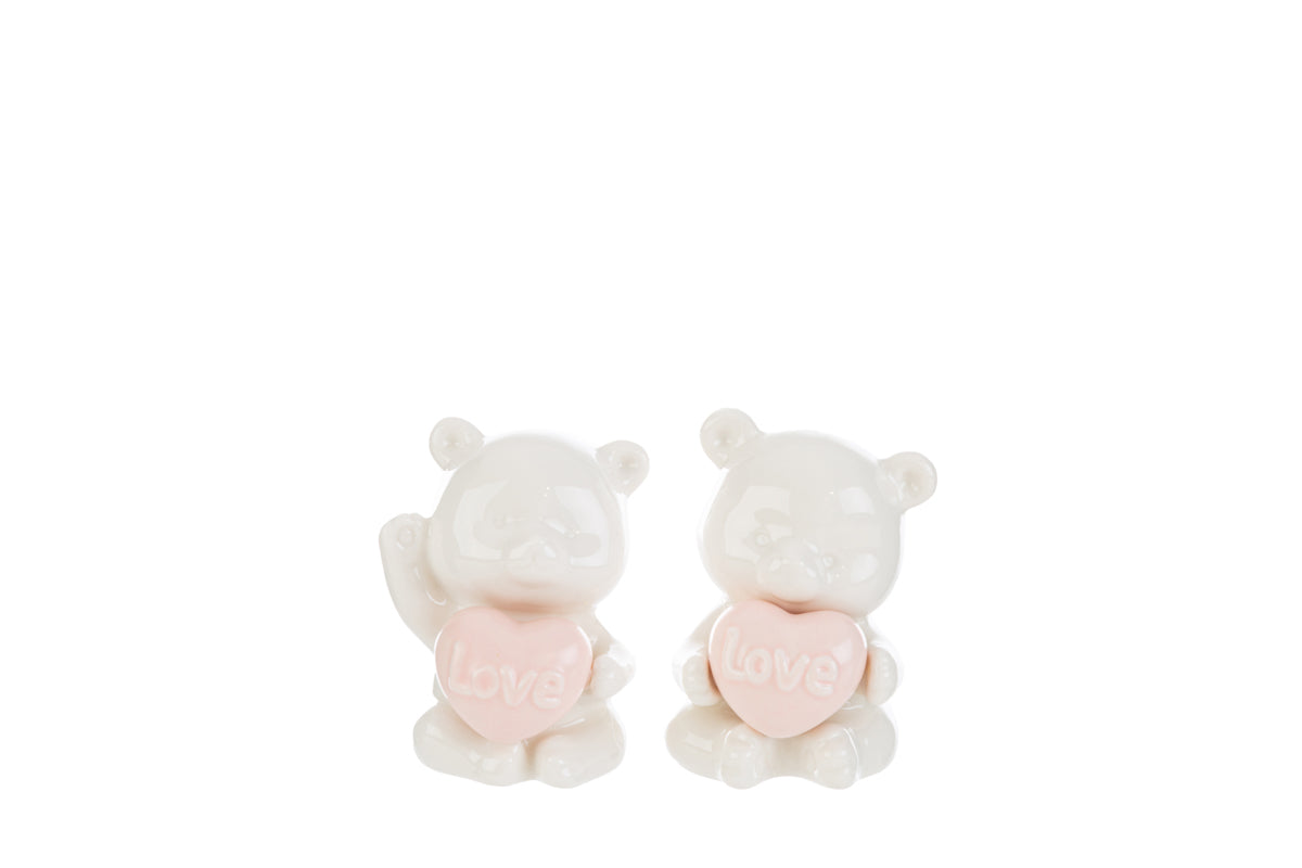 Orsetto cuore porcellana rosa