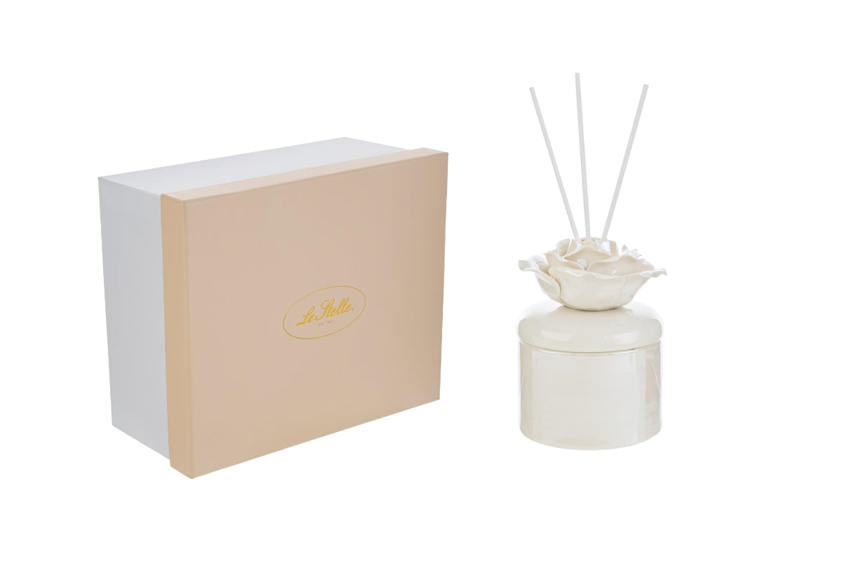 Profumatore rosa porcellana bianca