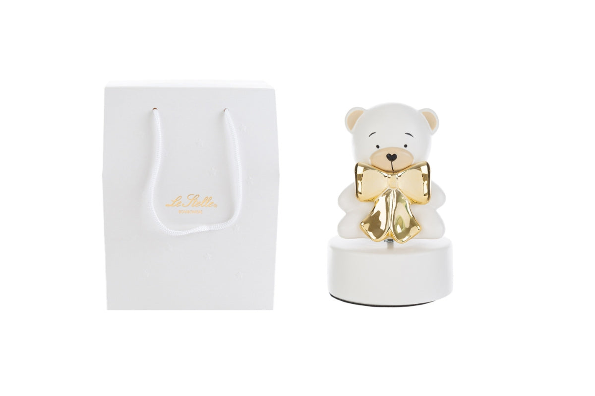 Carillon orsetto porcellana bianco