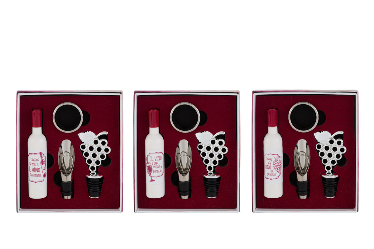 Set 4 pezzi accessori vino