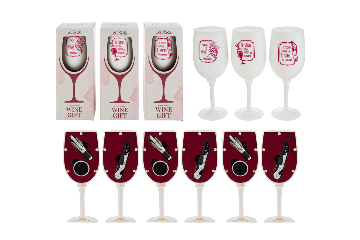 Accessori 3 pezzi vino in calice
