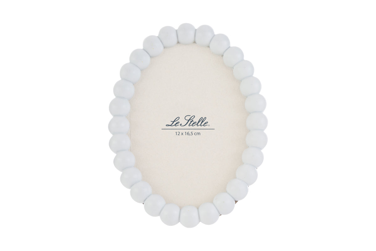 Portafoto ovale perline resina