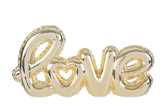 Scritta love porcellana oro grande