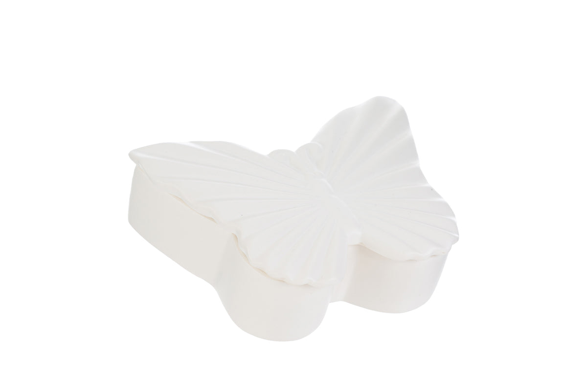 Scatola farfalla porcellana bianco