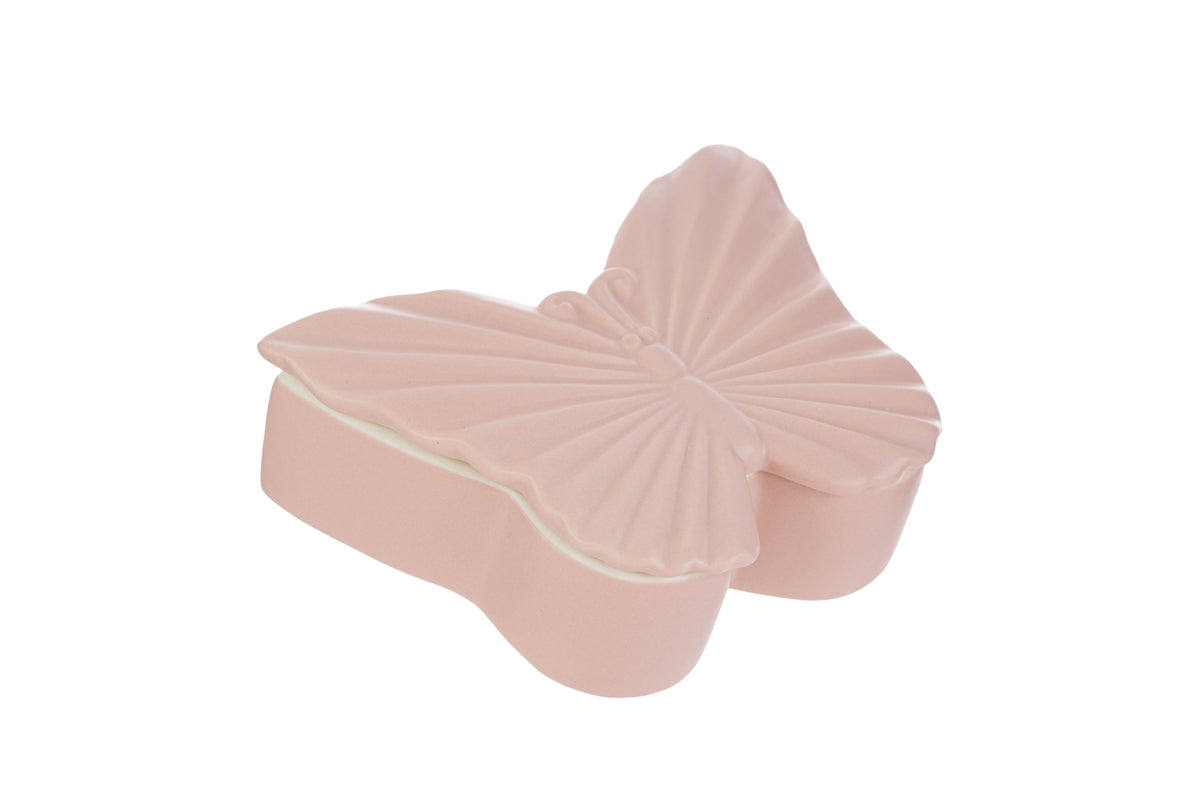 Scatola farfalla porcellana rosa