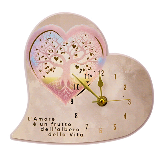 Orologio a forma di cuore con Albero della vita