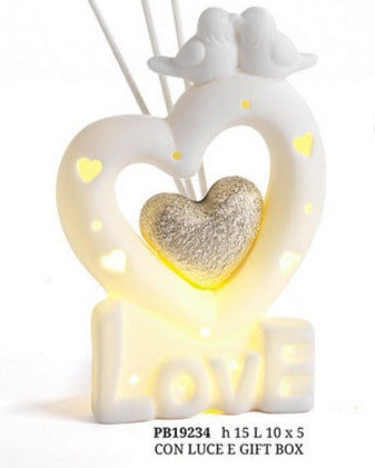 Diffond. uccelli cuore oro metal